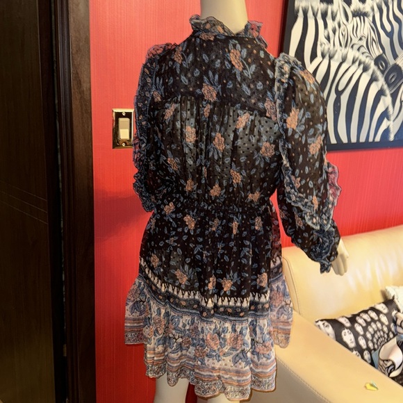 Ulla Johnson silk chiffon printed mini dress S - Picture 11 of 15